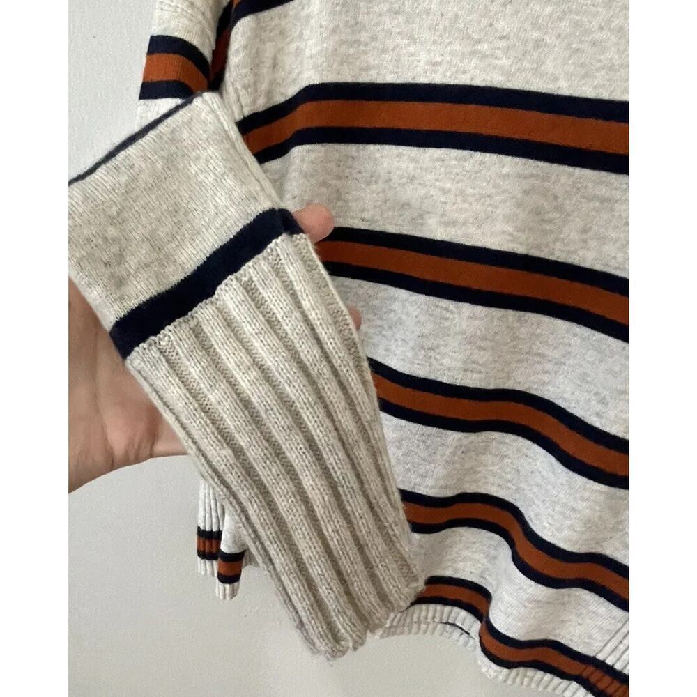 Brown Allan 1883 Women’s Size Medium Striped Wool Cashmere Blend Sweater - Picture 4 of 7